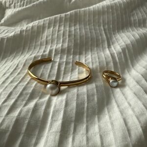Charles Albert Alchemia Pearl Cuff & Ring Set